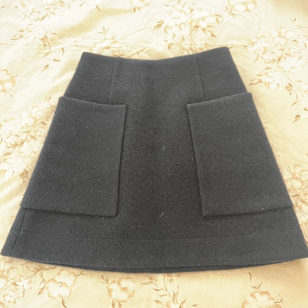 Classic Black Wool Skirt